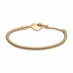 Pandora Bracelet Moments Maille Serpent Barre en T & Cœur | Femme Bracelet