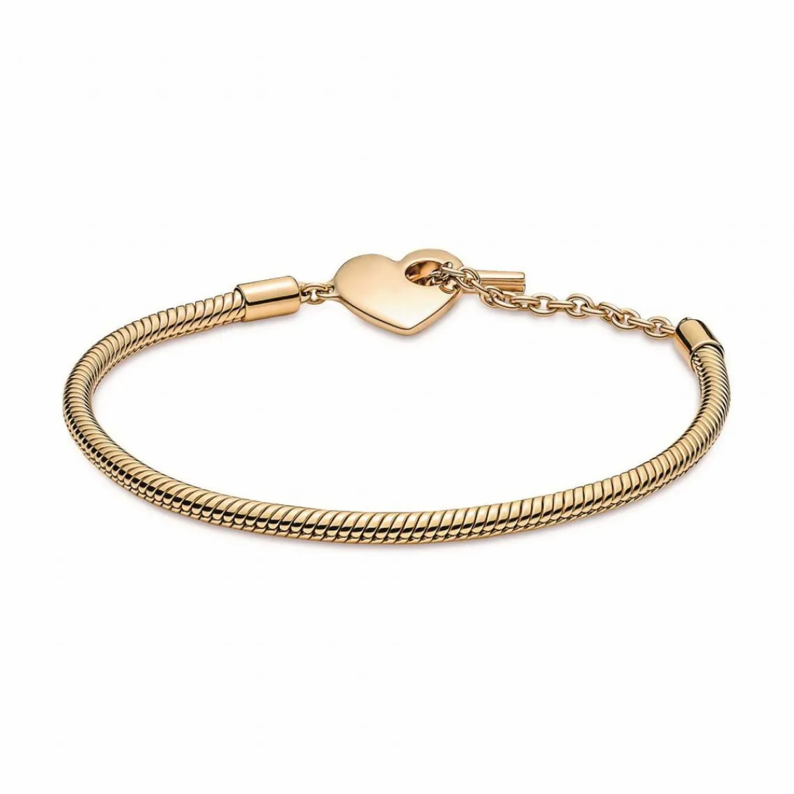 Pandora Bracelet Moments Maille Serpent Barre en T & Cœur | Femme Bracelet