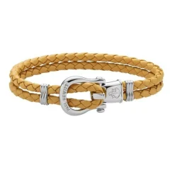 Paul Hewitt Bijoux Bracelet Paul Hewitt PH-FSH-L-S-CA - Acier PHINITY Cuir Moutarde | Femme Bracelet|Bracelet
