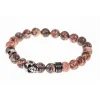 Redskins Bracelet Bijoux 285516 - Homme en Carbonate de Jade Orange et Acier - Tête de Mort | Homme Bracelet