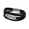 Redskins Bracelet Bijoux 285511 - Homme en Cuir et Acier - Plaque Tressée | Homme Bracelet