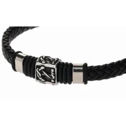 Redskins Bracelet Bijoux 285507 - Homme en Cuir Tressé et Acier | Homme Bracelet