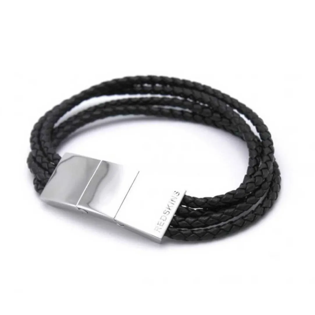 Redskins Bracelet 285115 - Bracelet Cuir Noir Multitour Homme | Homme Bracelet