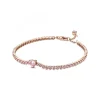 Pandora Bracelet Rivière Pavé avec cristaux rose Timeless | Femme Bracelet