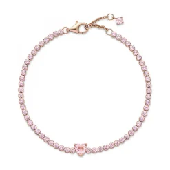 Pandora Bracelet Rivière Pavé avec cristaux rose Timeless | Femme Bracelet