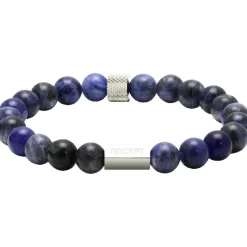 Rochet Bracelet B286012 - ZEN Perles Lapis Lazuli Acier Moleté Homme | Homme Bracelet