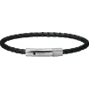 Rochet Bracelet HB1430301 - DRIVER 28mm Acier et Lien Tressé 3,5mm Cuir Noir Homme | Homme Bracelet