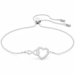 Swarovski Bijoux BRACELET Swarovski 5524421 - Bracelet métal argenté infini coeur cristaux sertis | Femme Bracelet