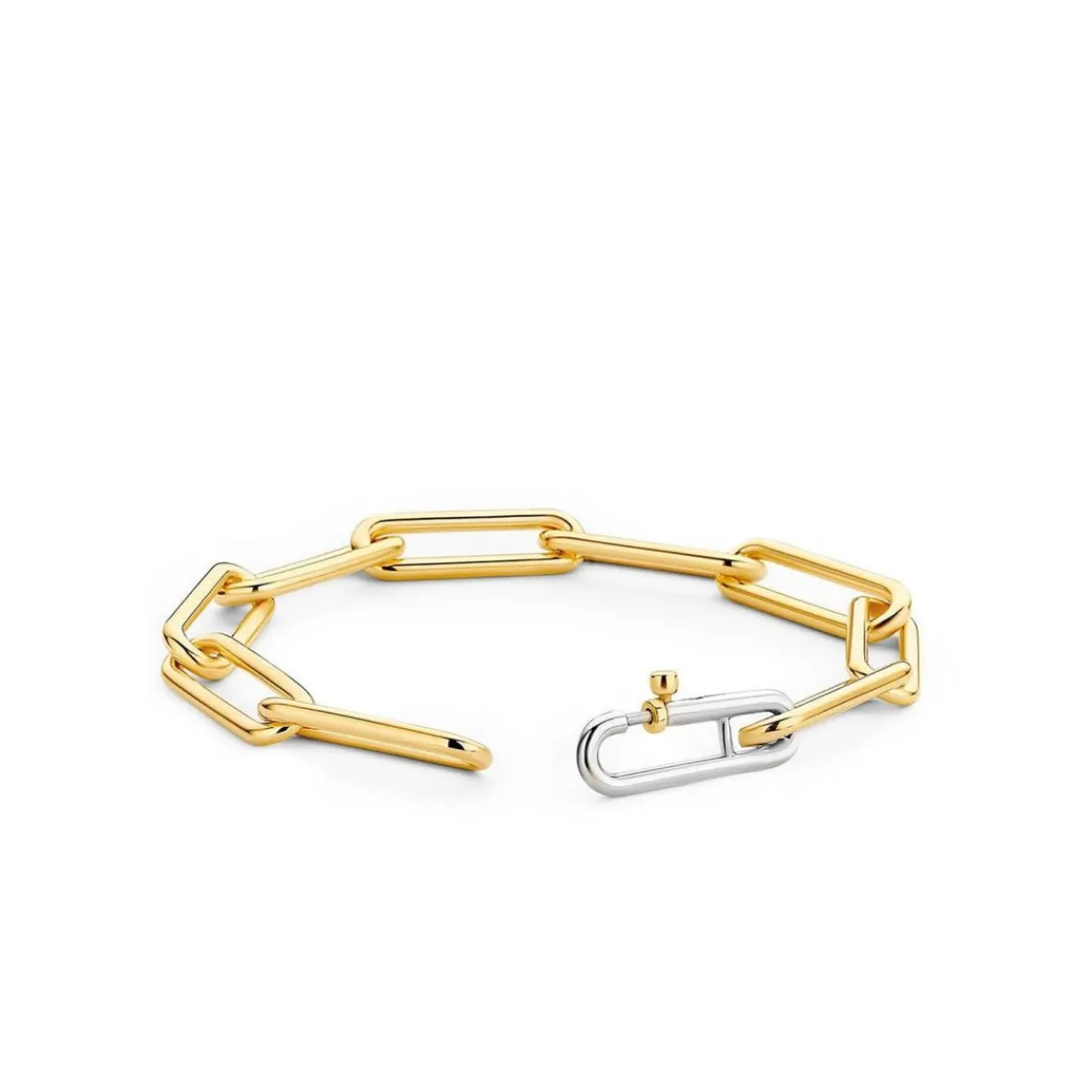 Ti Sento Bracelet 2926SY - argent doré grandes mailles rectangulaires Femme | Femme Bracelet