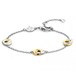 Ti Sento Bracelet 2925SY - argent et anneaux entrelacés bicolores Femme | Femme Bracelet