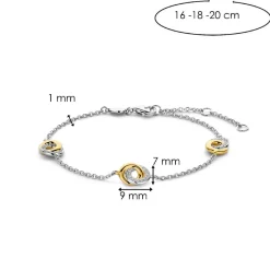 Ti Sento Bracelet - 2925ZY Argent Bicolore Et Anneaux Entrelacés | Femme Bracelet