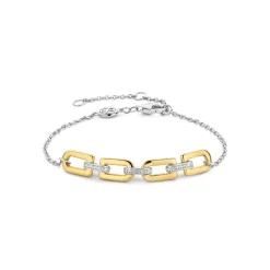 Ti Sento Bracelet - 23032ZY Argent Doré Liens Et Pavage | Femme Bracelet