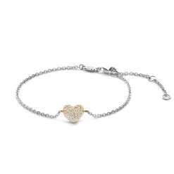 Ti Sento Bracelet - 2885ZY Argent Doré Cœur Pavé | Femme Bracelet