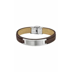 Lotus Style Bijoux Bracelet Urban Man LS1808-2-1 - Bracelet Cuir Marron Acier Homme | Homme Bracelet