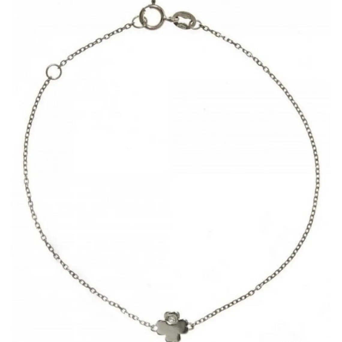 Vertigo Bracelet LUCKY ME-OR BLANC - Bracelet Acier Diamant Argent Femme | Femme Bracelet