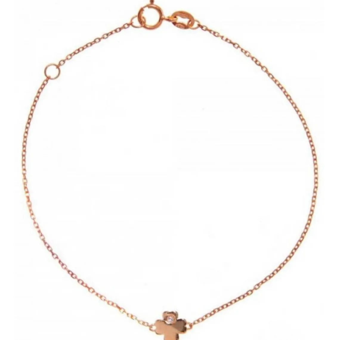 Vertigo Bracelet LUCKY ME-OR ROSE - Bracelet Acier Diamant Rose Femme | Femme Bracelet