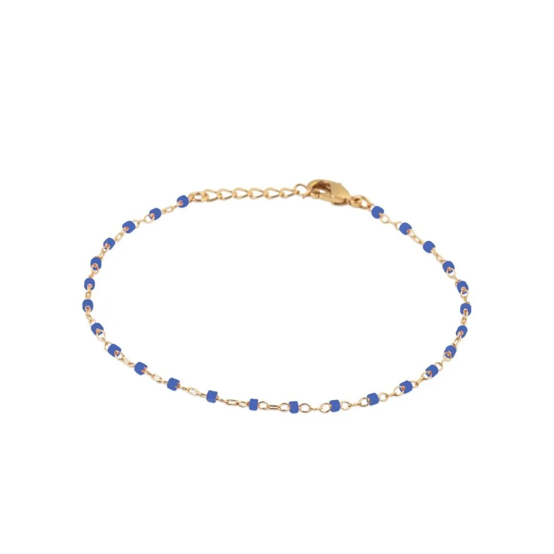 Maison de la Bijouterie Chaine fantaisie perles miyuki bleues plaqué or YU0UW0ZV | Femme Bracelet