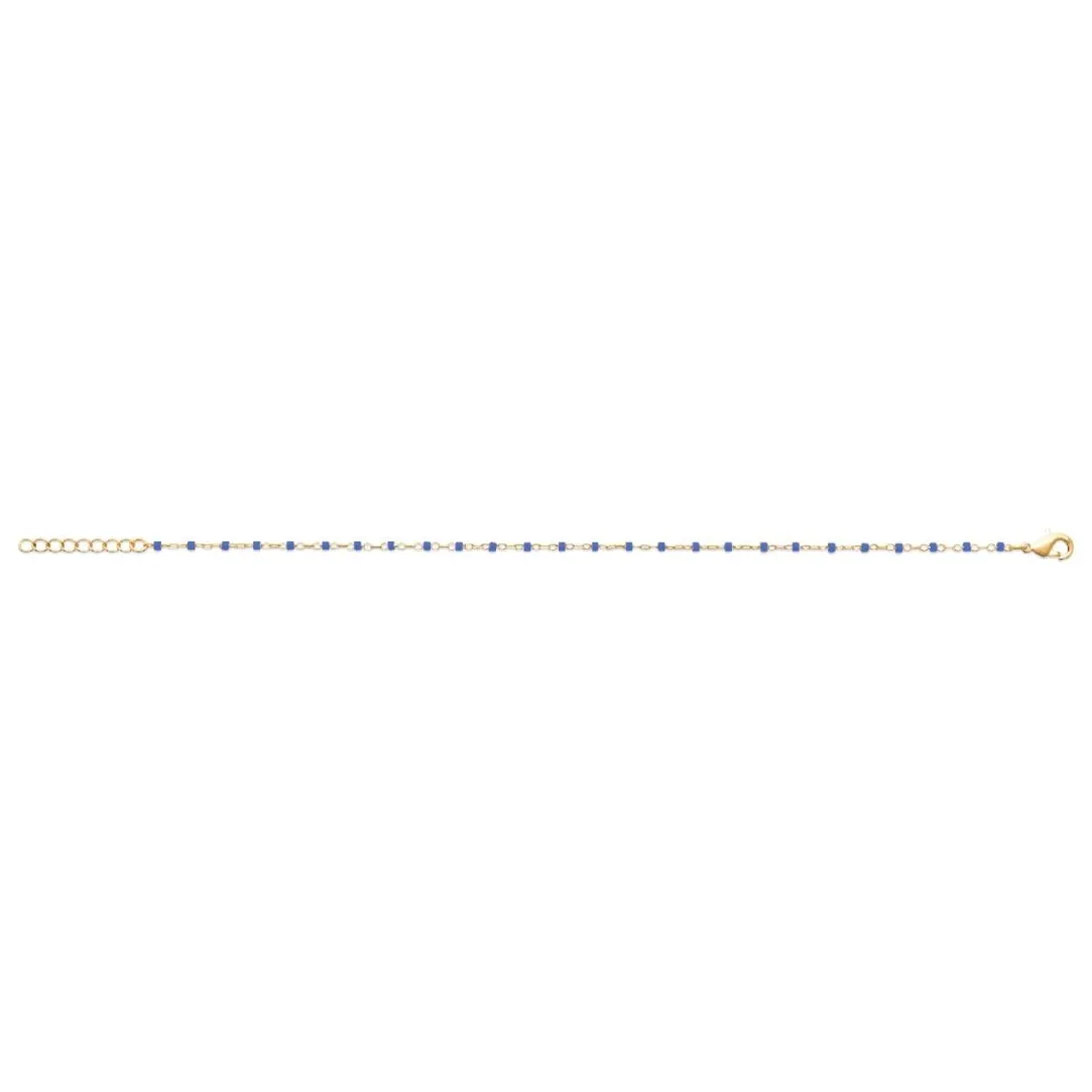 Maison de la Bijouterie Chaine fantaisie perles miyuki bleues plaqué or YU0UW0ZV | Femme Bracelet