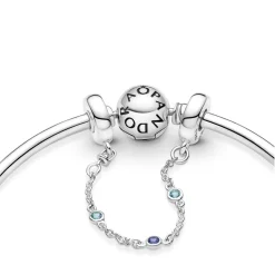 Pandora Chaîne de Confort Triple Pierre Bleue - | Femme Charms