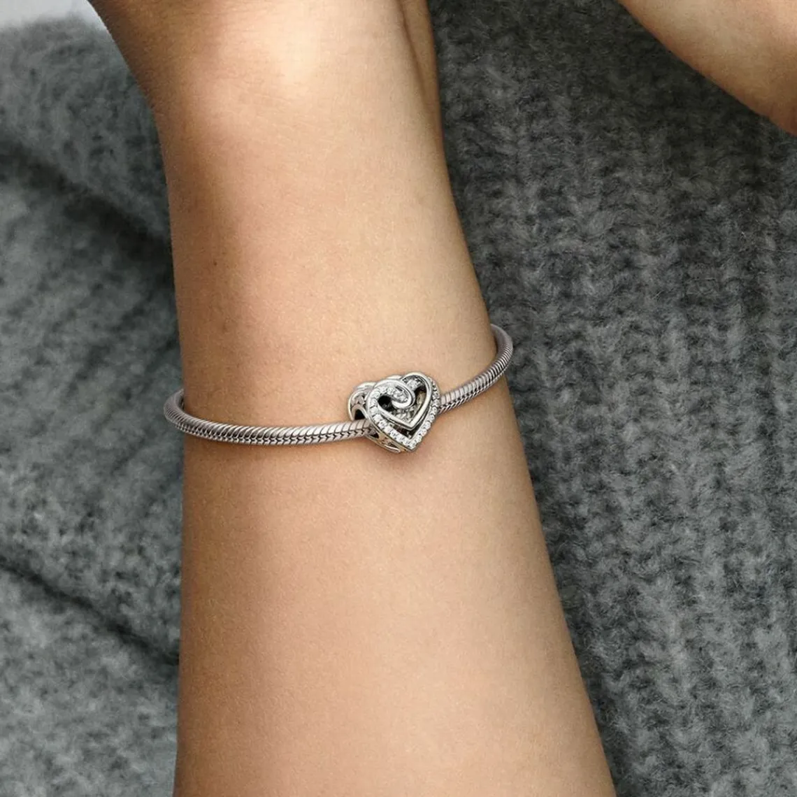 Pandora Charm argent Cœurs Entrelacés Scintillant Bijoux | Femme Charms