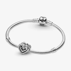 Pandora Charm argent Cœurs Entrelacés Scintillant Bijoux | Femme Charms