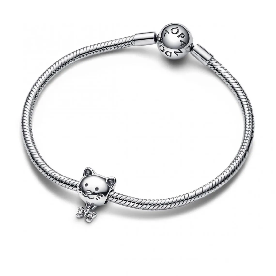 Pandora Charm chat et nœud scintillant | Femme Charms