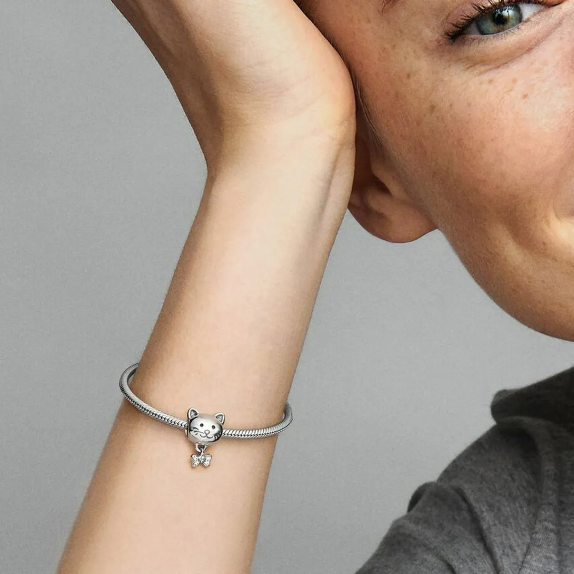 Pandora Charm chat et nœud scintillant | Femme Charms