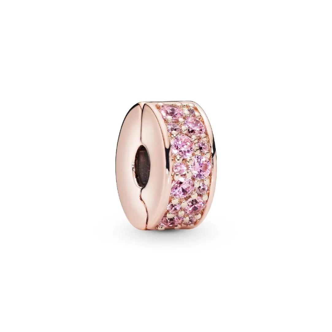 Pandora Charm Clip Moments Pavé Rose | Femme Charms
