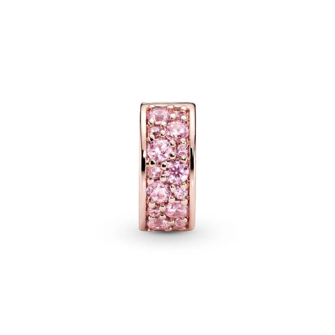 Pandora Charm Clip Moments Pavé Rose | Femme Charms