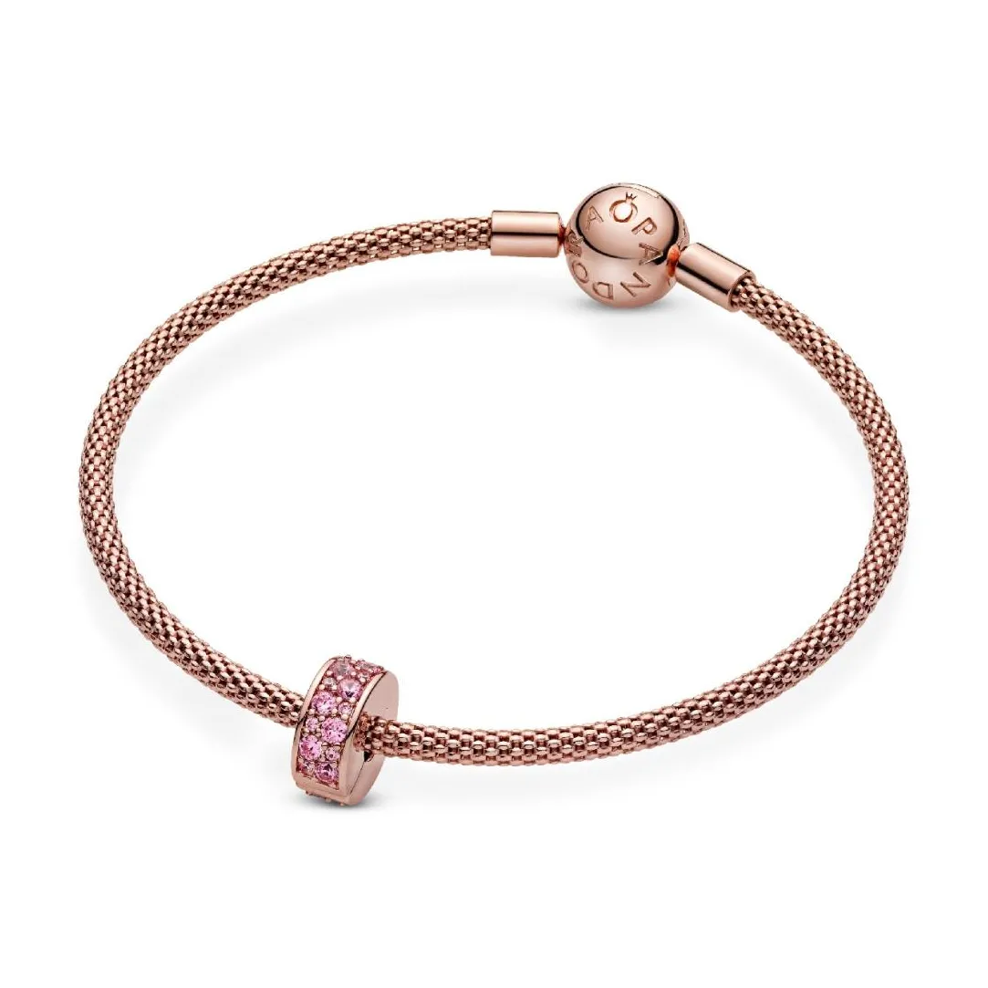 Pandora Charm Clip Moments Pavé Rose | Femme Charms