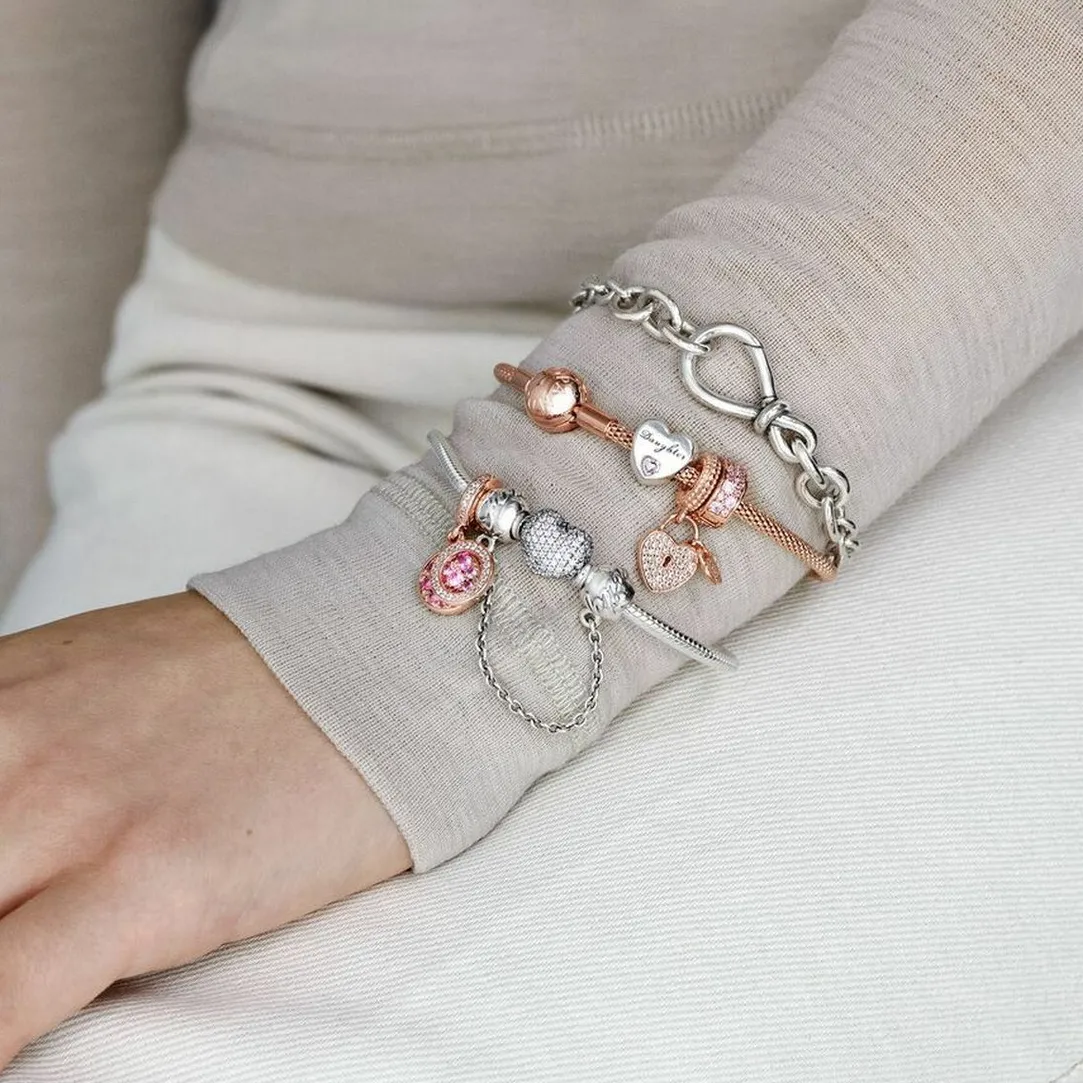Pandora Charm Clip Moments Pavé Rose | Femme Charms