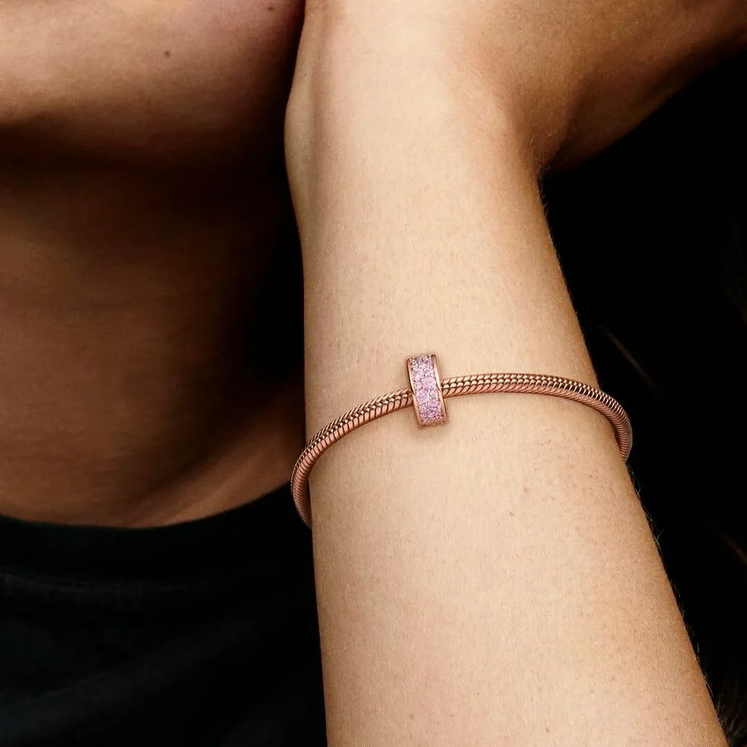 Pandora Charm Clip Moments Pavé Rose | Femme Charms