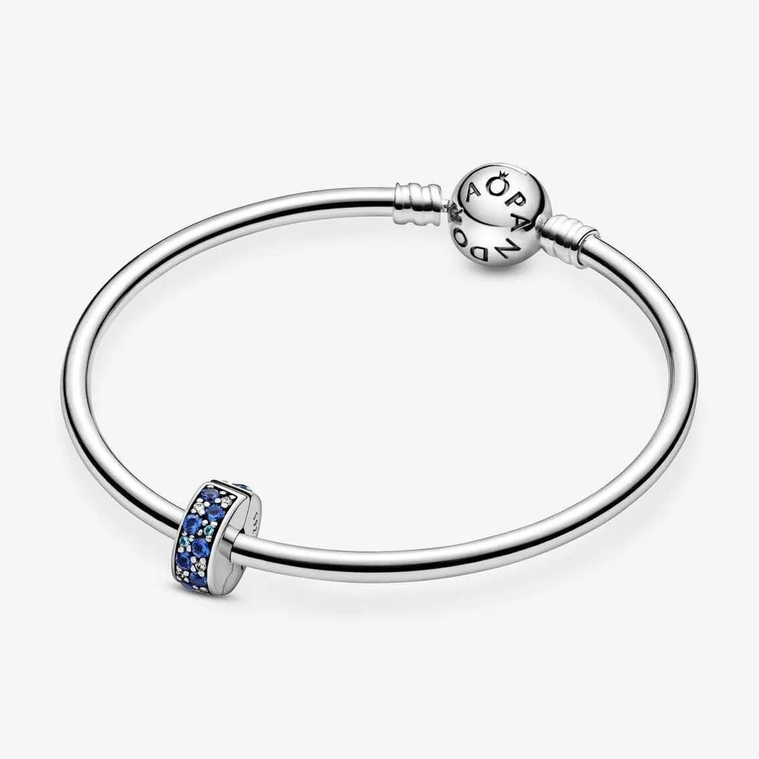 Pandora Charm Clip Moments Pavé Bleu | Femme Charms