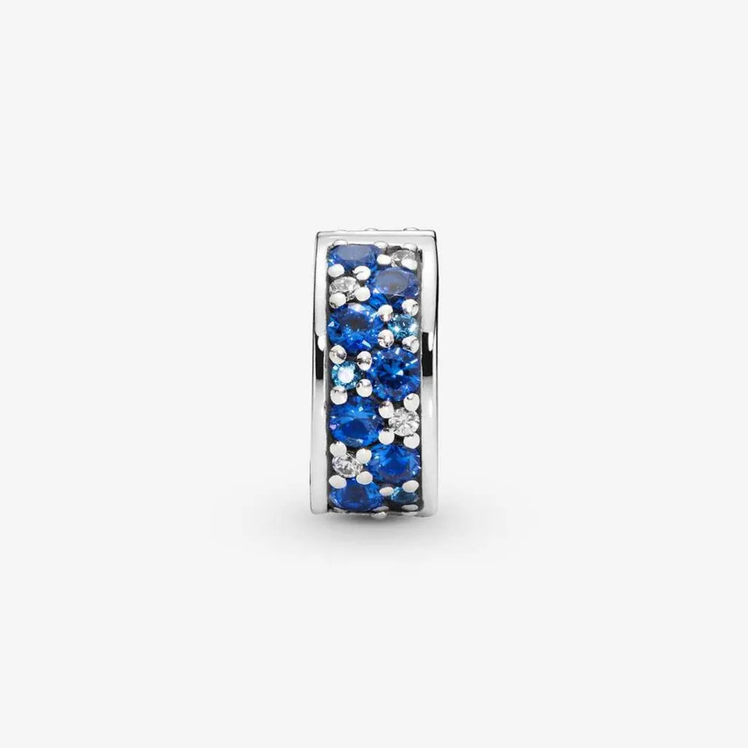 Pandora Charm Clip Moments Pavé Bleu | Femme Charms