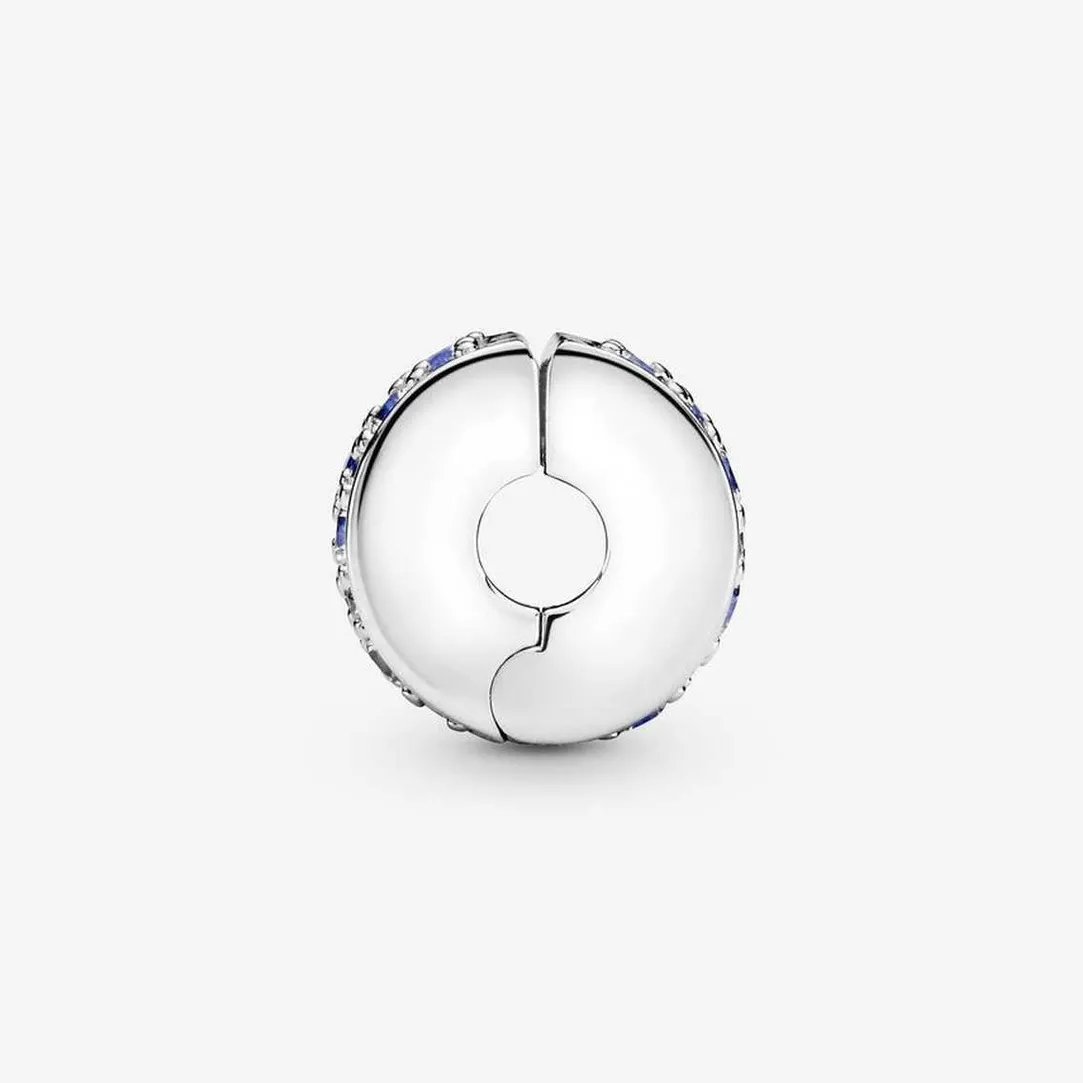 Pandora Charm Clip Moments Pavé Bleu | Femme Charms