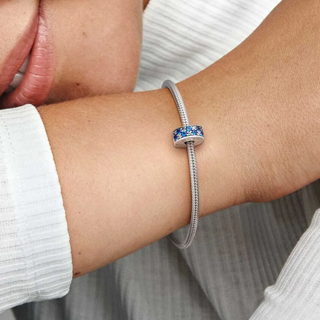 Pandora Charm Clip Moments Pavé Bleu | Femme Charms