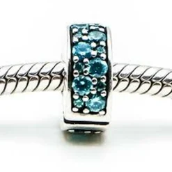 Pandora Charm Clip Moments Pavé Bleu-Vert | Femme Charms