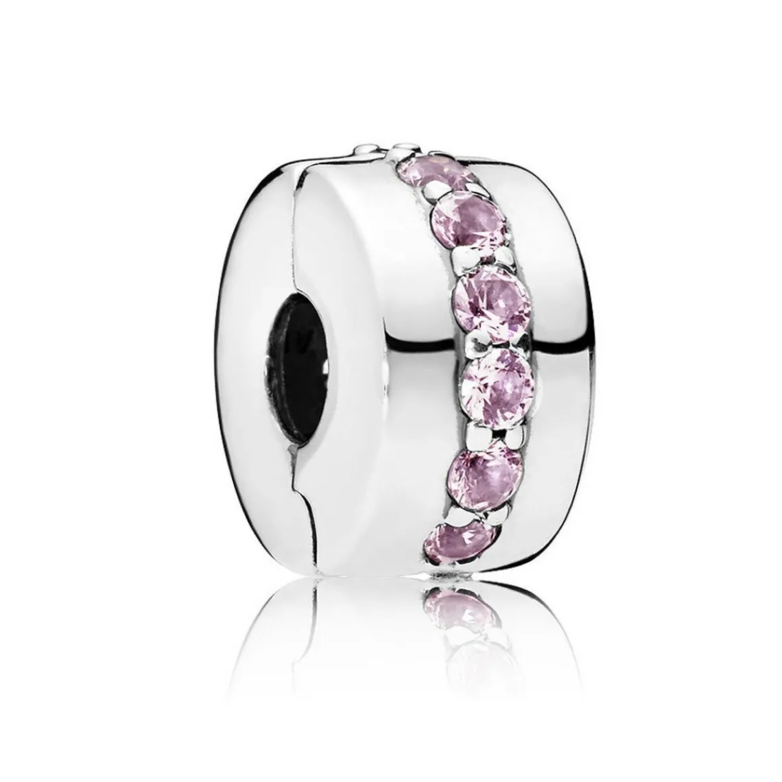 Pandora Charm Clip Moments Rangée Scintillante Rose | Femme Charms