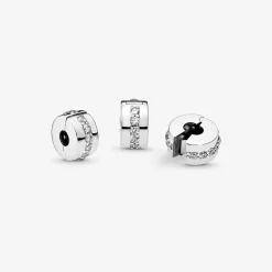 Pandora Charm Clip Moments Rangée Scintillante Incolore | Femme Charms
