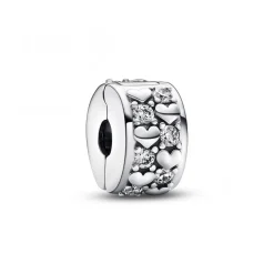 Pandora Charm Clip Pendant Cœurs de l'Infini Scintillants Argenté | Femme Charms
