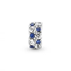 Pandora Charm Clip Scintillant Incolore & Bleu Timeless | Femme Charms