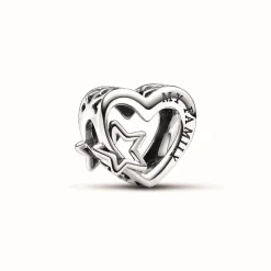 Pandora Charm Cœur Ajouré Famille avec Étoile | Femme Charms