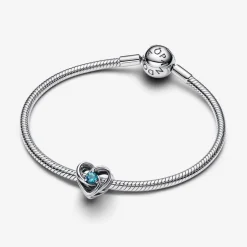 Pandora Charm Cœur Entrelacé et Pierres Bleu | Femme Charms