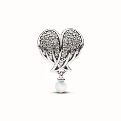 Pandora Charm Cœur et Ailes d’Ange Scintillant | Femme Charms