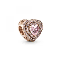 Pandora Charm Cœurs Nivelés Scintillant rose gold Timeless | Femme Charms