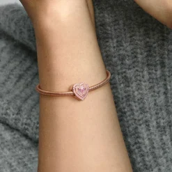 Pandora Charm Cœurs Nivelés Scintillant rose gold Timeless | Femme Charms