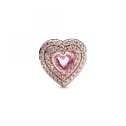 Pandora Charm Cœurs Nivelés Scintillant rose gold Timeless | Femme Charms