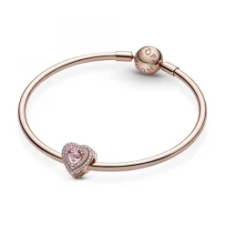 Pandora Charm Cœurs Nivelés Scintillant rose gold Timeless | Femme Charms