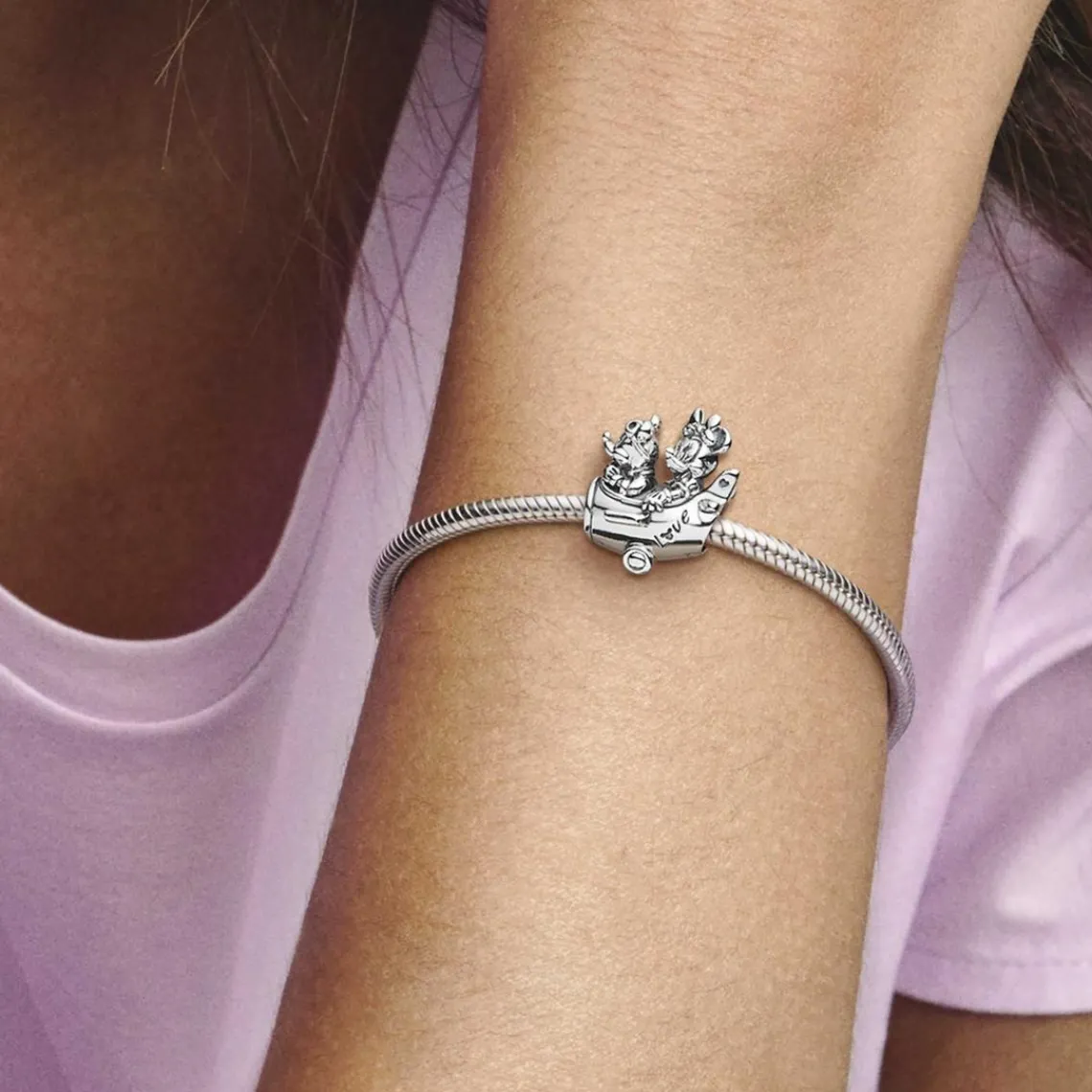 Pandora Charm Disney x Mickey et Minnie avion scintillant | Femme Charms