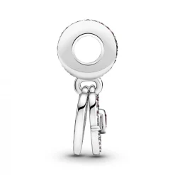 Pandora Charm Double Pendant Cœur gravé & Cœur Mum cristaux rose Passions | Femme Charms